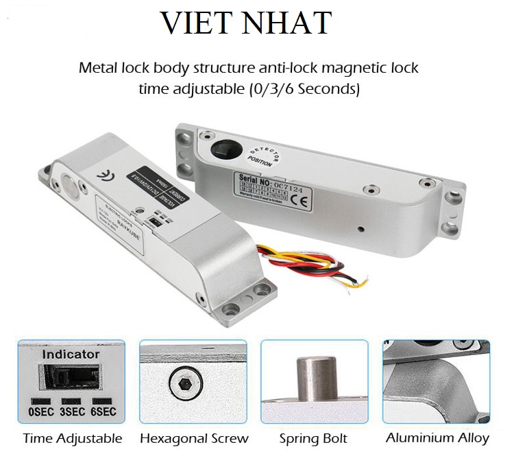 Các ứng dụng khóa chốt điện từ gắn nổi cho cửa gỗ, cửa nhôm SB150ST